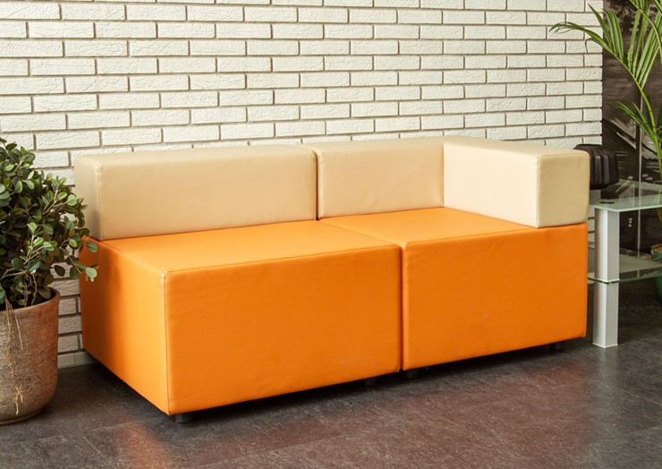 Мягкий офисный диван Октава, 3-х местный, экокожа премиум / светло-бежевая CN1112 в Магадане - изображение 6