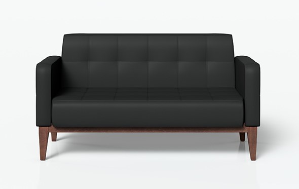 Офисный диван двухместный Норд, черный 137 в Магадане - изображение