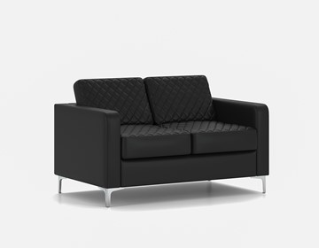 Прямой диван Актив двухместный, черный в Магадане - предосмотр 1