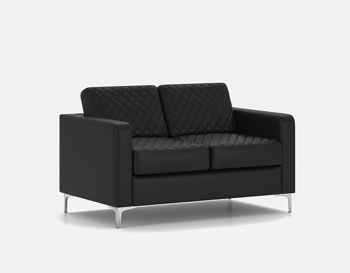 Прямой диван Актив двухместный, черный в Магадане - изображение 1