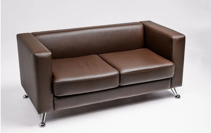 Комплект мебели Альбиони коричневый кожзам  диван 2Д + кресло в Магадане - изображение 2