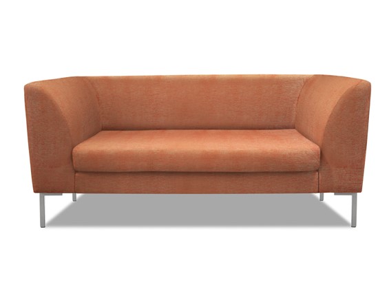 Офисный диван мягкий Сиеста 2-местный, ткань Сахара / терракотовая С12 в Магадане - изображение
