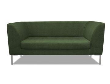 Офисный диван мягкий Сиеста 2-местный, ткань Сахара / зеленая С39 в Магадане