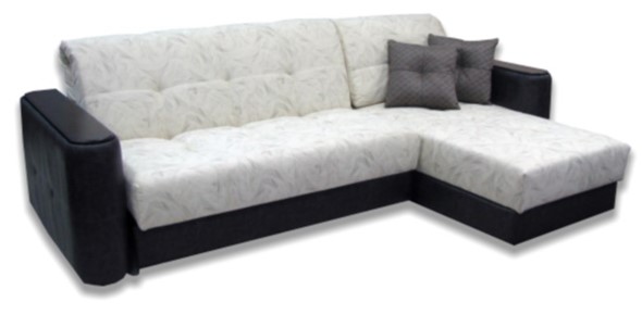 Угловой диван Аккордеон-1, 330 (круглые подлокотники) с коробом в Магадане - изображение