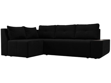 Угловой диван с оттоманкой Амадэус, Черный (микровельвет) в Магадане