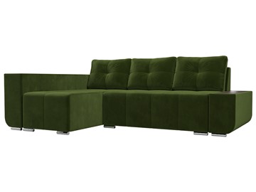 Угловой раскладной диван Амадэус люкс, Зеленый (микровельвет) в Магадане - предосмотр