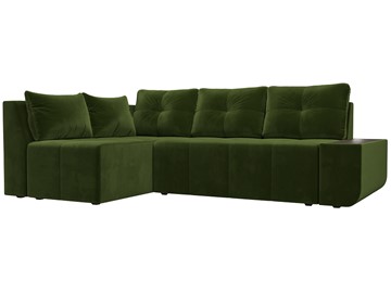 Угловой диван с оттоманкой Амадэус, Зеленый (микровельвет) в Магадане