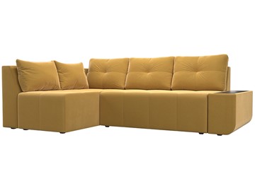 Угловой диван для гостиной Амадэус, Желтый (микровельвет) в Магадане