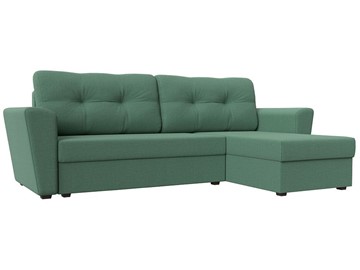 Угловой диван для гостиной Амстердам Лайт, Амур зеленый (рогожка) в Магадане - предосмотр
