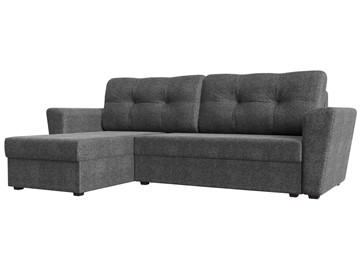 Угловой диван с оттоманкой Амстердам Лайт, Серый (рогожка) в Магадане - предосмотр