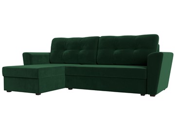 Угловой диван для гостиной Амстердам Лайт, Зеленый (велюр) в Магадане