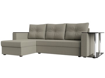 Угловой диван с оттоманкой Атланта Лайт, Корфу 02 (рогожка) в Магадане - предосмотр