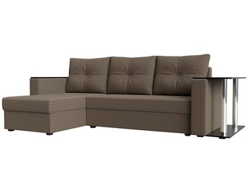 Угловой диван с оттоманкой Атланта Лайт, Корфу 03 (рогожка) в Магадане - предосмотр