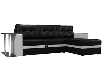 Угловой диван для гостиной Атланта М, Черный/Белый (экокожа) в Магадане
