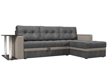 Угловой диван для гостиной Атланта М, Серый/Бежевый (рогожка) в Магадане