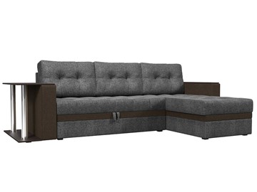 Угловой диван для гостиной Атланта М, Серый/Коричневый (рогожка) в Магадане