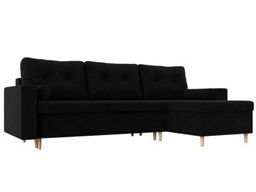 Угловой диван для гостиной Белфаст, Черный (микровельвет) в Магадане