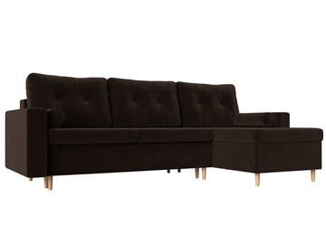 Угловой диван для гостиной Белфаст, Коричневый (микровельвет) в Магадане