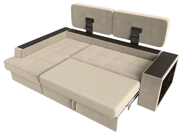 Угловой диван Брюссель, Бежевый/коричневый (вельвет) в Магадане - изображение 5