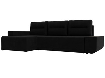 Угловой раскладной диван Чикаго, Черный (микровельвет) в Магадане