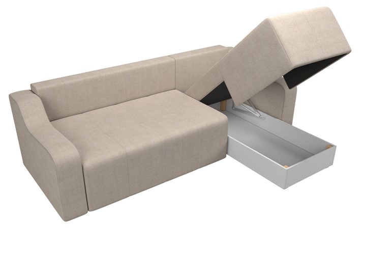 Угловой диван для гостиной Элида, Бежевый (рогожка) в Магадане - изображение 6