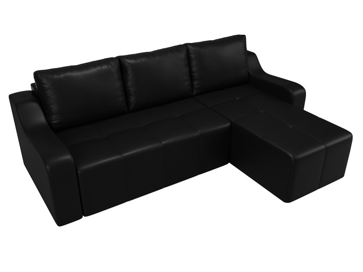 Угловой раскладной диван Элида, Черный (экокожа) в Магадане - изображение 5