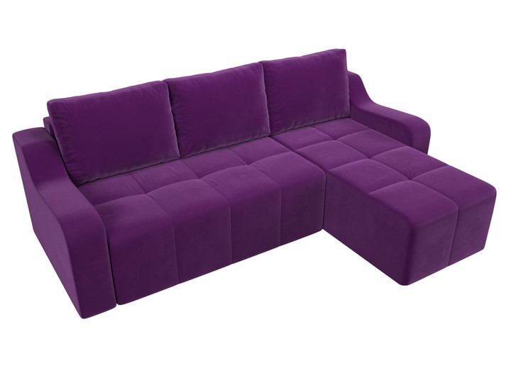 Угловой раскладной диван Элида, Фиолетовый (микровельвет) в Магадане - изображение 5