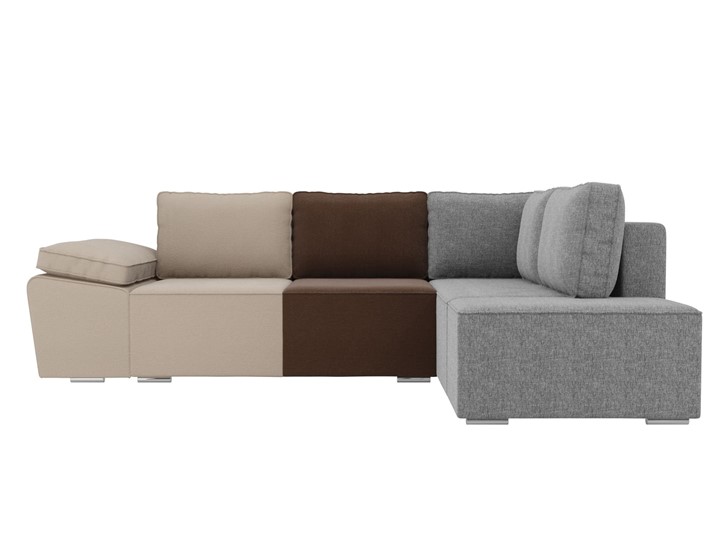 Угловой диван для гостиной Хавьер, Бежевый/Коричневый/Серый (рогожка) в Магадане - изображение 3