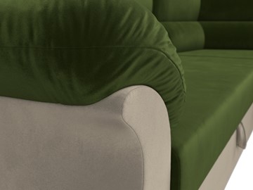 Угловой диван Карнелла, Зеленый/Бежевый (микровельвет) в Магадане - предосмотр 4