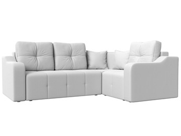 Угловой раскладной диван Кембридж, Белый (экокожа) в Магадане - предосмотр