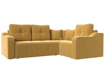 Угловой раскладной диван Кембридж, Желтый (микровельвет) в Магадане - предосмотр