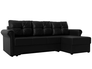 Угловой раскладной диван Леон боннель, Черный (Экокожа) в Магадане