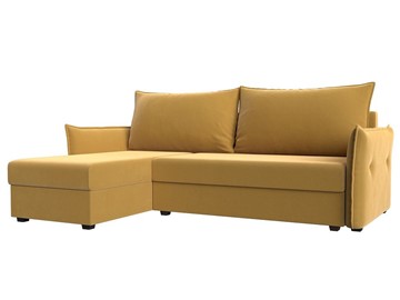 Угловой раскладной диван Лига-004, Желтый (Микровельвет) в Магадане