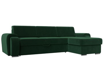 Угловой раскладной диван Лига-025, Зеленый (Велюр) в Магадане