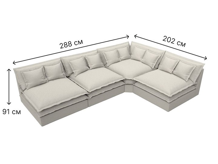 Угловой диван Лига-040, Амур бежевый (рогожка) в Магадане - изображение 6