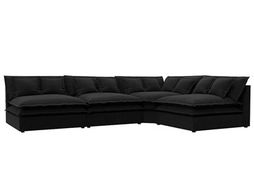 Угловой диван Лига-040, Черный (микровельвет) в Магадане