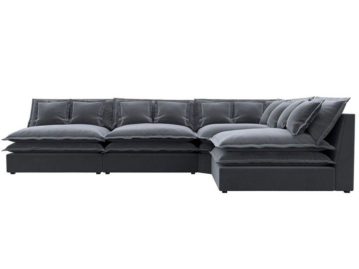 Угловой диван Лига-040, Серый (велюр) в Магадане - изображение 1