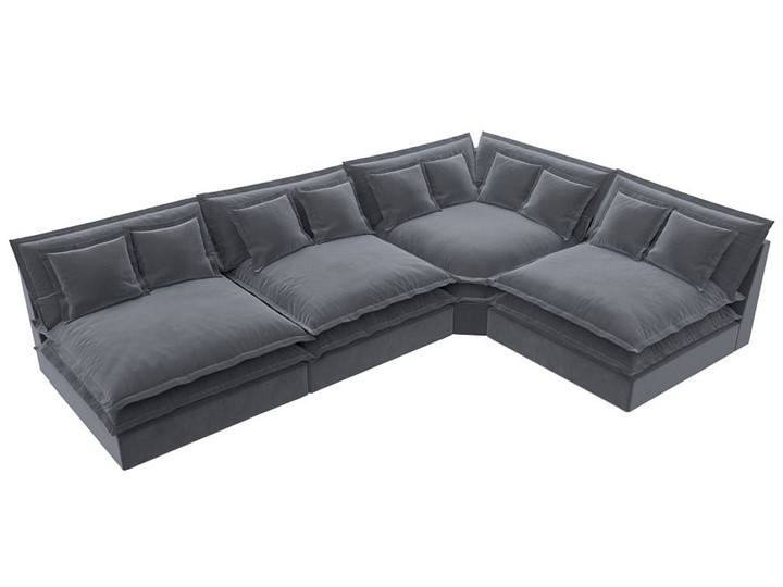 Угловой диван Лига-040, Серый (велюр) в Магадане - изображение 4