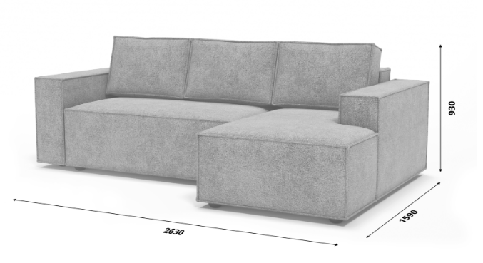 Угловой диван Лофт 263х159х93 (НПБ/Тик-так) в Магадане - изображение 9