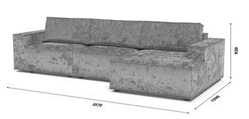 Угловой диван с оттоманкой Лофт 357х159х93 (НПБ/Тик-так) в Магадане - предосмотр 8