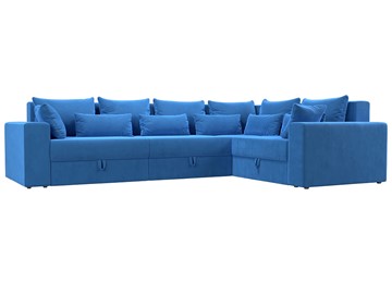 Угловой раскладной диван Майами long, Голубой (Велюр) в Магадане - предосмотр