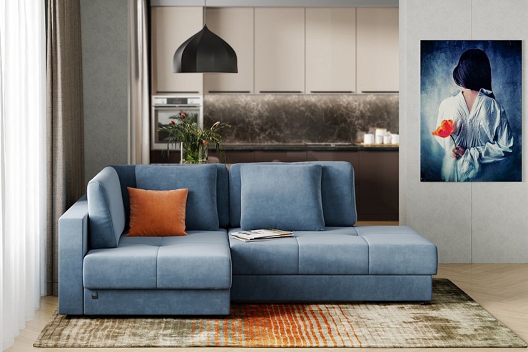 Угловой диван Манхэттен 1пф-2т, Оникс 17 в Магадане - изображение 1
