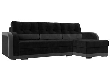 Угловой раскладной диван Марсель, Черный/Серый (велюр) в Магадане