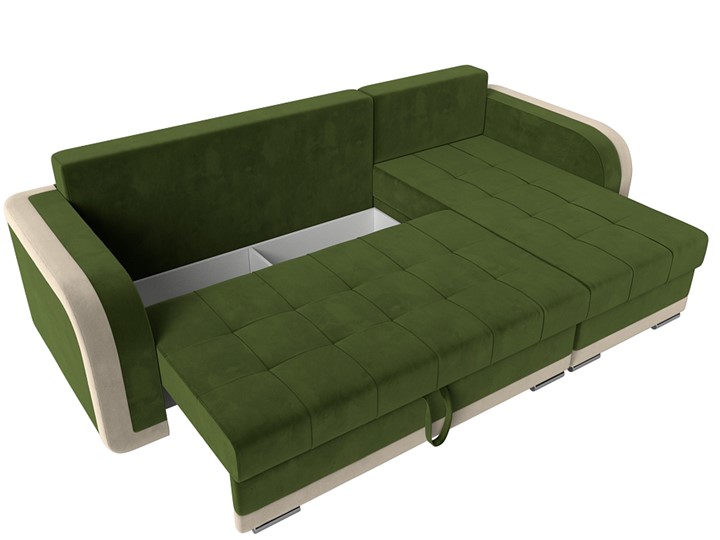 Угловой диван Марсель, Зеленый/бежевый (микровельвет) в Магадане - изображение 6