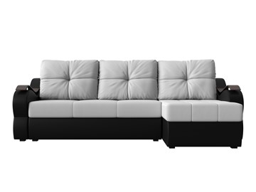 Угловой диван Меркурий, Белый/черный (экокожа) в Магадане - предосмотр 1