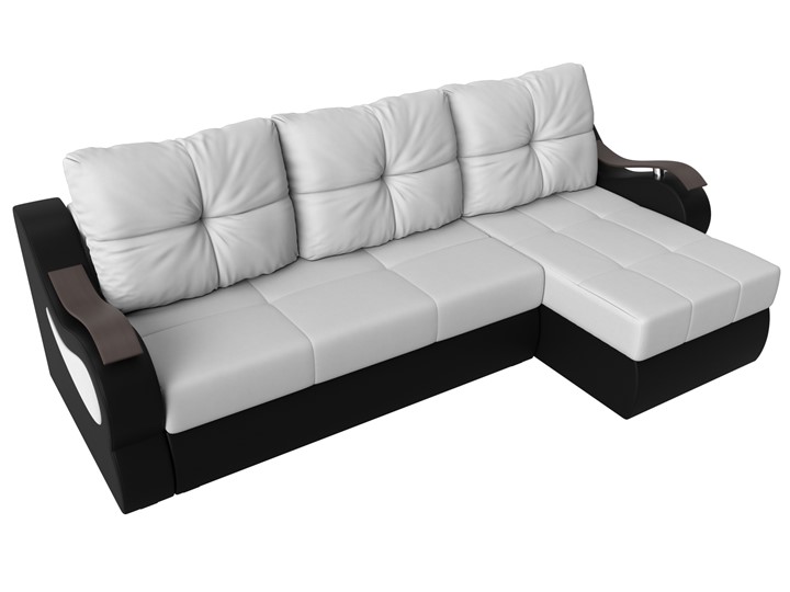 Угловой диван Меркурий, Белый/черный (экокожа) в Магадане - изображение 4