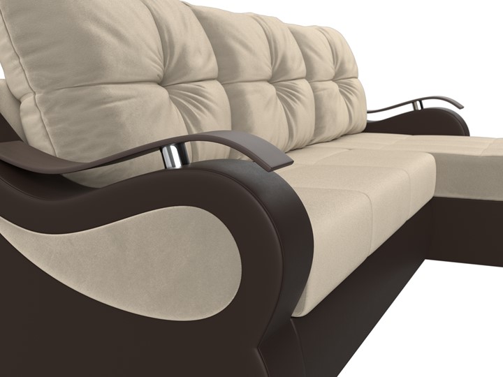Угловой диван Меркурий, Бежевый/коричневый (вельвет/экокожа) в Магадане - изображение 3