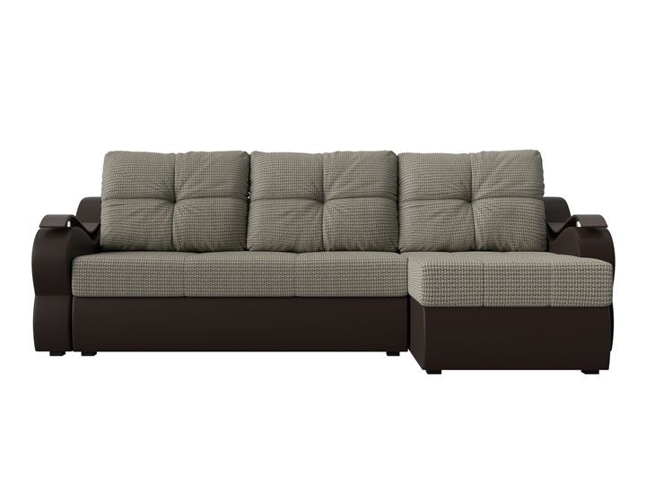 Угловой диван Меркурий, Корфу 02 (рогожка)/коричневый (экокожа) в Магадане - изображение 1