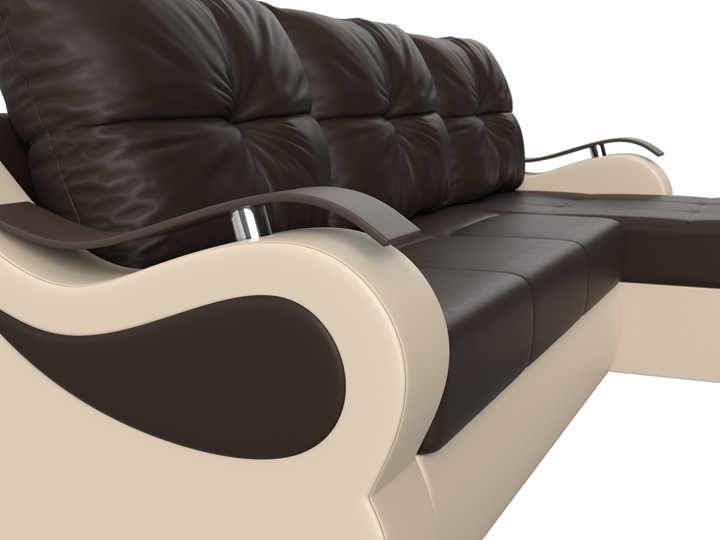 Угловой диван Меркурий, Коричневый/бежевый (экокожа) в Магадане - изображение 3