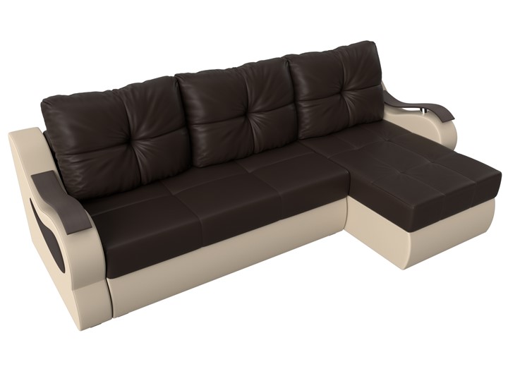 Угловой диван Меркурий, Коричневый/бежевый (экокожа) в Магадане - изображение 4
